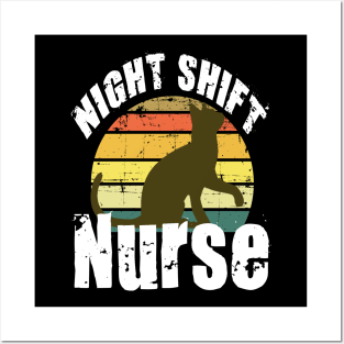 night shift nurse  funny nurse Posters and Art